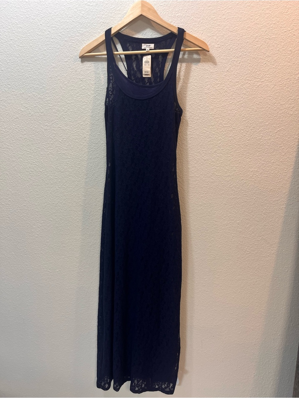 aerie Navy Lace Racerback Maxi Dress